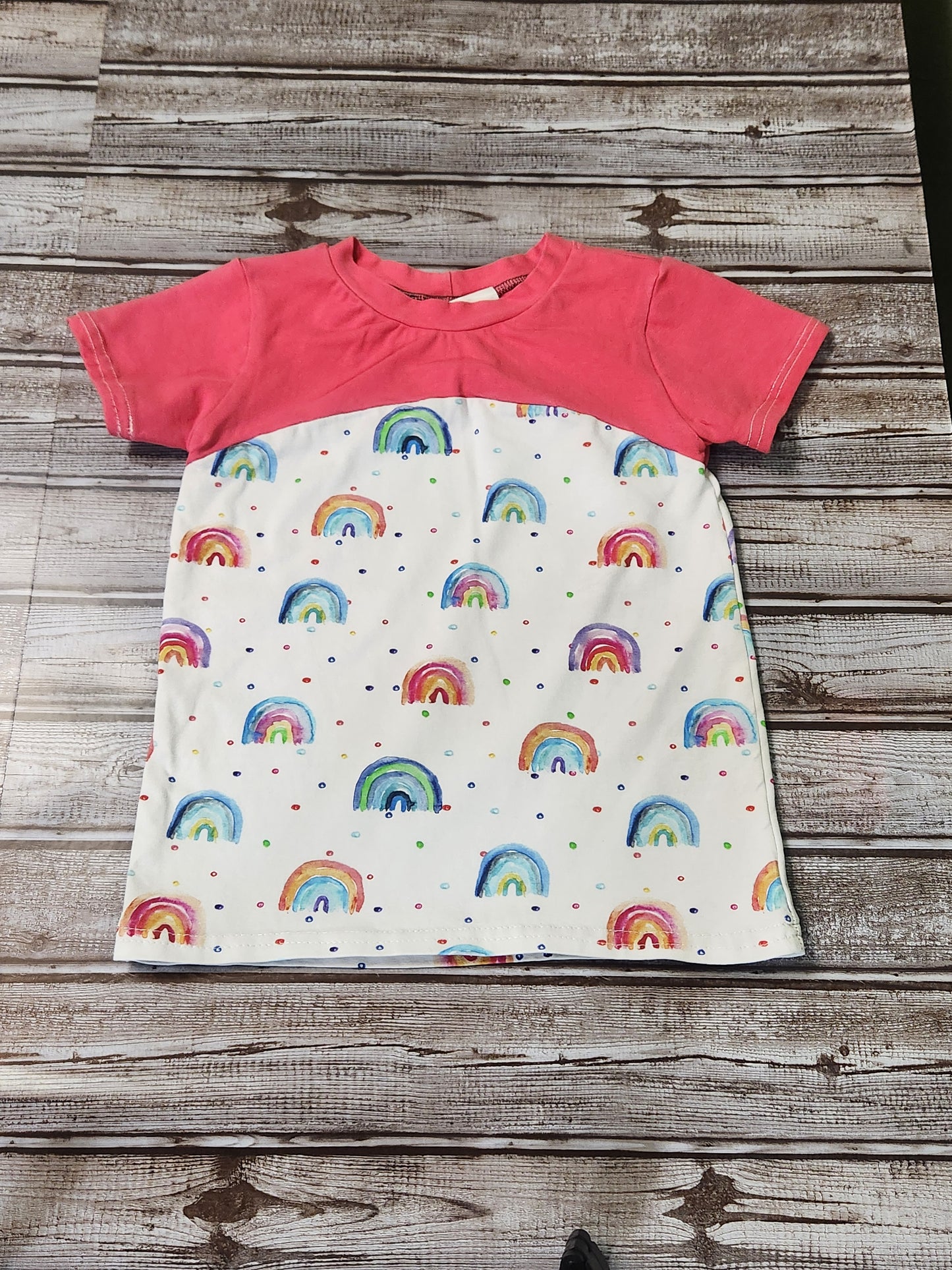 4t Pink Rainbow Dots T-Shirt