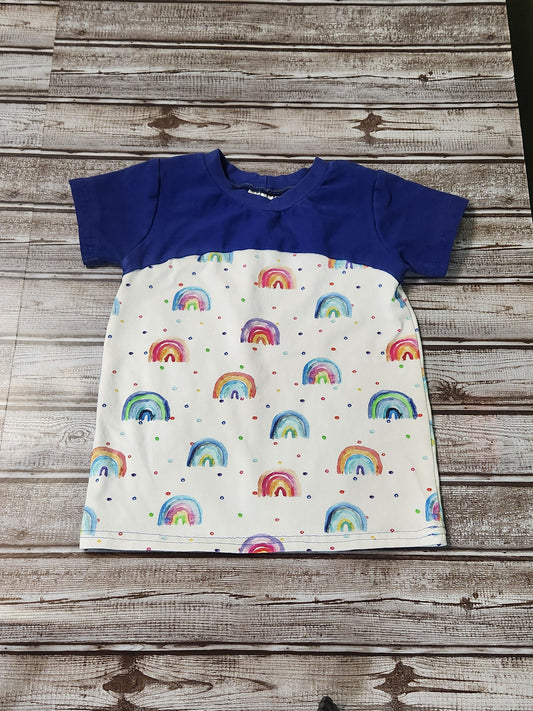 3t Blue Rainbow Dots T-Shirt