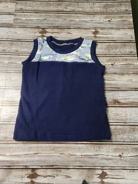 3t Whale Tank top with Blue Back