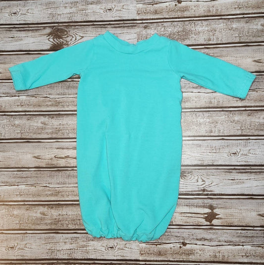 Baby Gown - Dark Mint - Size 0-3 month